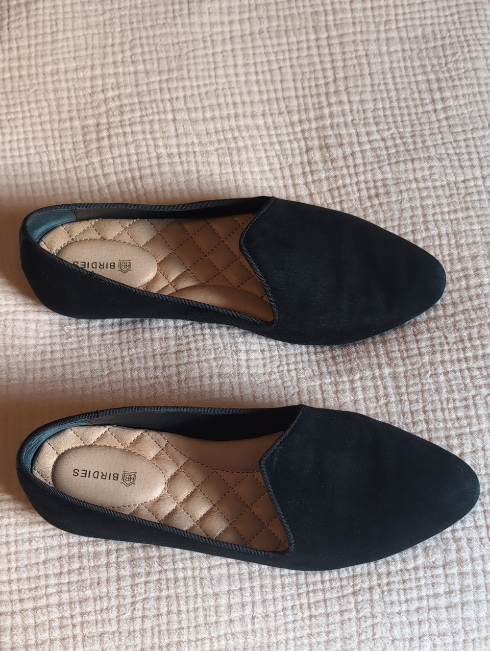Birdies Size 6.5 Black Suede Slip-On Loafers for Women